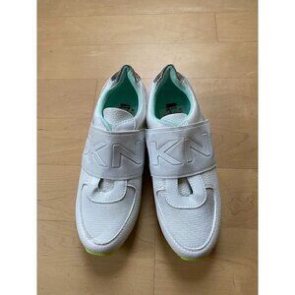 Dkny Shoes - DKNY White Sneakers with Mint Green Interior